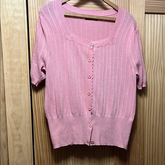 🍒 🍒 Pink Women's Cardigan Sweater - Picture 1 of 3